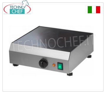 TECHNOCHEF - Crêpière Électrique Professionnelle avec Plaque Vitrocéramique, 2,1 Kw, Mod.CRE42V Crêpière électrique avec plaque vitrocéramique lisse, régulation de température jusqu'à 300°C, V.230/1, Kw.2.1, Poids 15 Kg, dim.mm.420x420x110h