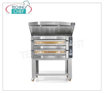 COUPE DE FOUR MICHELANGELO, Electrique pour 6 Pizzas, Ø 35 cm - SALLE cm 72x108x14h FOUR À Pizza Électrique, pour 6 Pizzas, modulaire modulaire avec chambre mm 720x1080x140h, Version avec COMMANDES NUMÉRIQUES, Ligne MICHELANGELO, V. 380/3 + N, Kw 8,4, Poids 202 kg, dim. mm. 1190x1460x440h