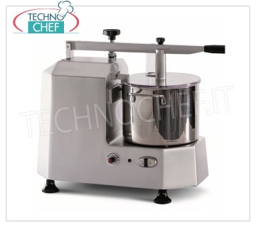 TECHNOCHEF - Cutter professionnel avec réservoir de 5 litres, Mod.C2 Cutter professionnel avec bol en acier inoxydable de 5 litres, 1 vitesse, 730 tr / min, V 230/1, Kw 1,15, poids 24,6 Kg, dim.mm.710x320x850h.