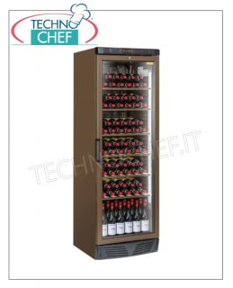 Cave à vin réfrigérée pour 78 BOUTEILLES, 1 porte vitrée, temp.+7°/+18°C, Mod.TW400