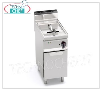 TECHNOCHEF - FRITEUSE ELECTRIQUE sur CABINET, 1 CUVE de lt.18, Mod.E7F18-4M FRITEUSE ÉLECTRIQUE sur CABINET, BERTOS, Ligne MACROS 700, Série TURBO, 1 RÉSERVOIR 18 litres, V.400/3+N, Kw.13,5, Poids 50 Kg, dim.mm.400x700x900h
