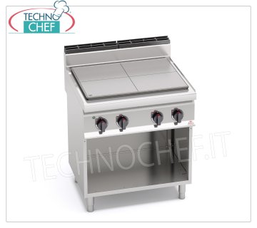 TECHNOCHEF - CUISINIÈRE ÉLECTRIQUE SUR ARMOIRE OUVERTE, Kw.9, Mod.E7TPM CUISINIÈRE ÉLECTRIQUE SUR ARMOIRE OUVERTE, Ligne BERTOS, MACROS 700, Série HIGH POWER, 4 ZONES DE CUISSON, COMMANDES INDÉPENDANTES, V.400/3+N, Kw.9,00, Poids 100, dim.mm.800x700x900h