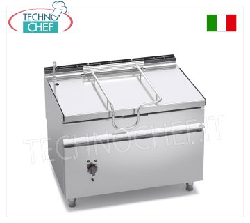 Technochef - Sauteuse électrique, basculante motorisée, capacité 120 litres, Mod.E9BR12/I+RM Sauteuse électrique basculante, BERTOS, Ligne MAXIMA 900, Série MAXI-120, avec cuve en acier inoxydable de 120 litres, basculement motorisé, V.400/3+N, Kw.14,4, Poids 205 Kg, dim.mm.1200x900x900h