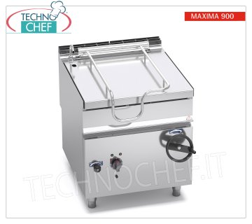 Technochef - Sauteuse Électrique, Renversement Manuel, Capacité lt.80, Mod.E9BR8/I Sauteuse basculante électrique, BERTOS, Ligne MAXIMA 900, Série MAXI-80, avec cuve inox 80 l, basculement manuel, V.400/3+N, Kw.9,6, Poids 147 Kg, dim.mm.800x900x900h