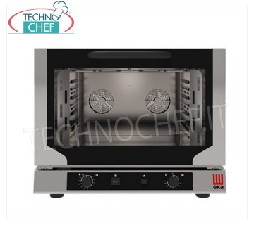 TECNOEKA - FOUR ÉLECTRIQUE À CONVECTION VENTILÉ avec GRIL et HUMIDIFICATEUR, 4 Plaques GN 1/1, Triphasé, mod.EKF411.3NGRILL FOUR ÉLECTRIQUE À CONVECTION VENTILÉE avec GRIL et HUMIDIFICATEUR, Professionnel avec chambre de cuisson pour 4 PLAQUES GASTRO-NORMES 1/1 (mm 530x325), COMMANDES ÉLECTROMÉCANIQUES, V.400/3+N, Kw.5,2, Poids 52 Kg, dim . mm.784x754x634h