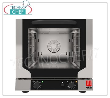 TECNOEKA - FOUR ÉLECTRIQUE À CONVECTION VENTILÉ avec HUMIDIFICATEUR, 4 Plaques 429x345 mm, Professionnel, mod. EKF423NU FOUR ÉLECTRIQUE À CONVECTION VENTILÉE avec HUMIDIFICATEUR, chambre de cuisson pour 4 PLAQUES de 429x345 mm, COMMANDES ÉLECTROMÉCANIQUES, V.230/1, Kw.3,1, Poids 36,4 Kg, dim.ext.mm.590x709x589h