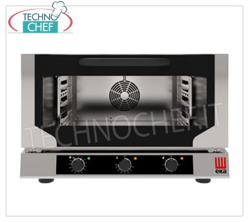 TECNOEKA - FOUR ÉLECTRIQUE À CONVECTION VENTILÉ avec VAPEUR DIRECTE, 3 plaques GN 1/1 (mm 530x325), Professionnel - EKF311NUD FOUR ÉLECTRIQUE À CONVECTION VENTILÉE à VAPEUR DIRECTE, avec chambre de cuisson pour 3 PLAQUES GASTRO-NORM 1/1 (mm 530x325), COMMANDES ÉLECTROMÉCANIQUES, V.230/1, Kw.3,7, Poids 44 Kg, dim.mm.784x754x504h