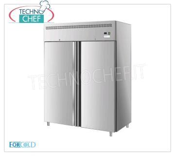 Forcold - Congélateur-Congélateur Armoire 2 portes, lt.1300, Temp.-18°/-22°C, Ventilé, Classe E, mod.G-GN1410BT-FC Congélateur-Congélateur Armoire 2 portes, Professionnel, structure en acier inoxydable, lt.1300, Temp.-18°/-22°C, ÉCOLOGIQUE en Classe E, Gaz R290, Ventilé, Gastronorm 2/1, V.230/1, Kw .0,815, Poids 196 Kg, dim.mm.1480x830x2010h.