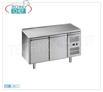 Forcold - Congelante-Congélateur 2 Portes, Temp.-18°/-22°C, Classe E, Gaz R290, mod.GN2100BT-FC Congélateur-Congélateur Table 2 Portes, Professionnel, capacité lt.282, temp. -18°/-22°C, ventilé, Gastronorm 1/1, ECOLOGIQUE en Classe E, Gaz R290, V.230/1, Kw.0,675, Poids 94 Kg, dim.mm.1360x700x850h