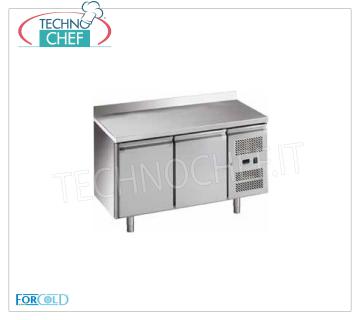 Forcold - Congélateur Table-Congélateur 2 Portes avec Dosseret, Temp.-18°/-22°C, Classe E, Gaz R290 -mod.G-GN2200BT-FC Congélateur-Congélateur Table avec Dosseret, Professionnel, capacité lt.282, temp. -18°/-22°C, Gastronorm 1/1, Ventilé, ECOLOGIQUE en Classe E, Gaz R290, V.230/1, Kw.0,675, Poids 94 Kg, dim.mm.1360x700x950h