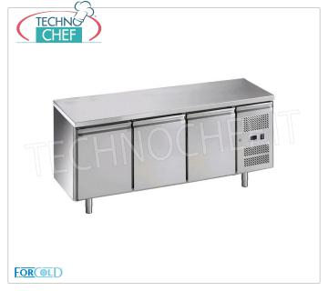 Forcold - Congelante-Congélateur 3 Portes, Temp.-18°/-22°C, Classe E, Gaz R290, mod.G-GN3100BT-FC Congélateur Table - Congélateur 3 Portes, Professionnel, capacité lt.417, température -18°/-22°C, ventilé, Gastronorm 1/1, ÉCOLOGIQUE en Classe E, Gaz 290, V.230/1, Kw.0,675, Poids 124 Kg, dim.mm.1795x700x850h