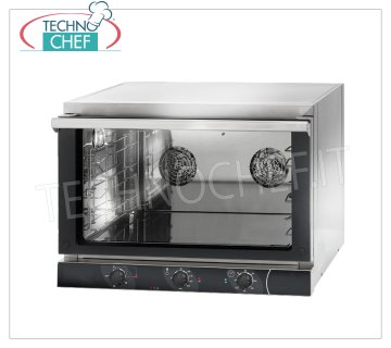 TECNODOM-Four Électrique à Convection avec GRILL, 3 Plaques à Pâtisserie 60x40 cm, Porte FLAP, mod. NERONE EKO 600 - GRIL FOUR électrique à CONVECTION VENTILÉE avec GRILL, pour PÂTISSERIE, capacité 3 PLAQUES de 600x400 mm (exclues), COMMANDES MANUELLES, version avec PORTE À RABAT, V.230/1, Kw.3,15+1,7, Poids 35 Kg, dim . mm.775x700x560h