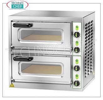 FIMAR - Four à pizza électrique pour 2 grandes PIZZAS, 2 chambres indépendantes de 40,5x40,5 cm, commandes mécaniques, mod. MICROV2C FOUR À PIZZA ÉLECTRIQUE pour 2 Grandes Pizzas, 2 CHAMBRES INDÉPENDANTES de mm.405x405x110h, plaque de cuisson réfractaire, 4 THERMOSTATS RÉGLABLES pour BAS et HAUT, V.230/1-400/3+N, Kw.4,4, Poids 54 Kg, externe dimensions mm.555x460x530h