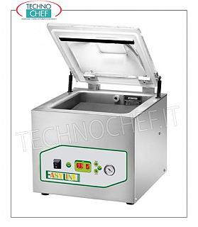 Machine professionnelle de chambre à vide, barre de soudure 25 cm, chambre 26x30x11h cm, mod. SCC / 250
