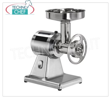 FIMAR - Hachoir à viande Type 22, Professionnel avec groupe hachoir en acier inoxydable, mod.22 / SN Hachoir à viande 'TYPE 22', avec BOUCHE de chargement diamètre 52 mm, RENDEMENT 250 Kg/h, Unité de hachage de viande en acier inoxydable MONOPHASÉ ou TRIPHASÉ, MONOPHASÉ ou TRIPHASÉ Kw 1,1 Dim.mm 450x290x520h