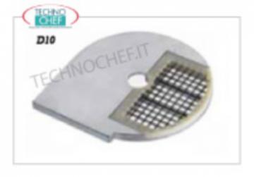 Disque coupe-légumes avec grille à droite pour cubes de 10x10 mm