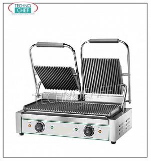 PLAQUE DE CUISSON EN FONTE, avec PLAQUE INFÉRIEURE NERVURÉE ou LISSE et 2 PLAQUES SUPÉRIEURES NERVURÉES