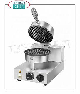 MACHINE À GAUFRAGE AVEC PLAQUE DE CUISSON À REVÊTEMENT TÉFLON Ø 185 mm