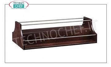 bois Chariots de service Affichage pour les liqueurs avec structure en bois de couleur WENGE « et garde-corps en acier inoxydable, dim.mm.680x460x370h