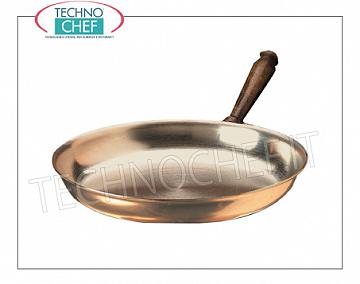 Cuisinière Flambeau 29 cm Poêle en inox cuivré flambé avec manche en bois, diam.mm.290.