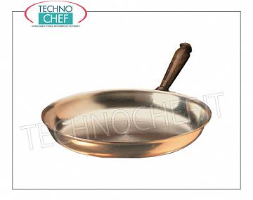 Cuisinière Flambeau 26 cm Poêle en cuivre-cuivré Flambe 'avec manche en bois, diamètre 260 mm.