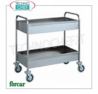 Trolleys-ferraille d'acier inoxydable Chariot de compensation en acier inoxydable, FORCAR de la marque, avec 2 réservoirs insonorisées, h 150 mm, max 80 kg, dim.mm.1010x570x970h