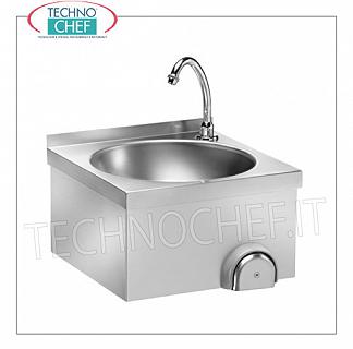 Lave-mains à commande au genou avec robinet temporisé, dimensions 400x400x320h mm