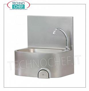 Lave-mains avec dossier, commande au genou avec robinet temporisé, dim. mm 400x350x530h