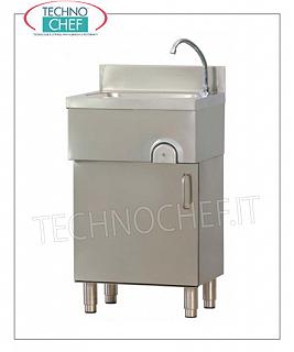 LAVE-MAINS sur MOBILE, avec COMMANDE AU GENOUX avec robinet temporisé, dim. cm 500x400x850h