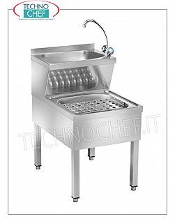 LAVE-MAINS avec BAC DE RÉCUPÉRATION INFÉRIEUR pour VAISSELLE, dim. mm 700x500x890h
