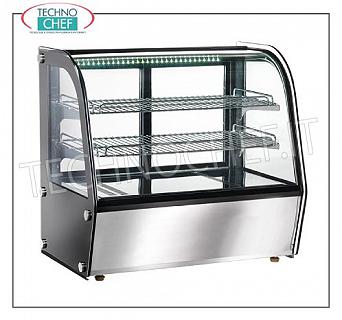 Vitrines chaudes LAVE-VAISSELLE VITRINE, marque FORCAR, température ajustable de + 30 ° à + 90 ° C, ventilé, avec 2 clayettes intermédiaires, vitre coulissante côté opérateur, éclairage, capacité 100 lt, V.230 / 1, Kw.1, 1, dimensions extérieures mm.710x460x670h