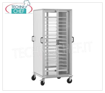 CHARIOT PRET A L'EMPLOI avec 10 PLANS GRILLES PEINTS GN 2/1 CHARIOT À PLATEAUX PRÊT À UTILISER avec 10 PLAQUES GRILLÉES PEINTES Gastro-Norm 2/1 (650x530 mm), RÉGLABLE en hauteur avec PAS DE 60 mm, dim.mm.750x780x1700h