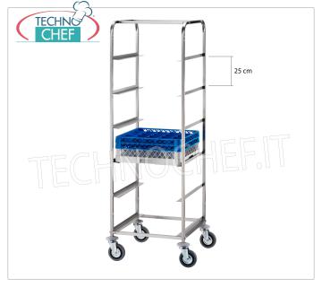 CHARIOT avec 6 guides pour PANIERS À LAVE-VAISSELLE