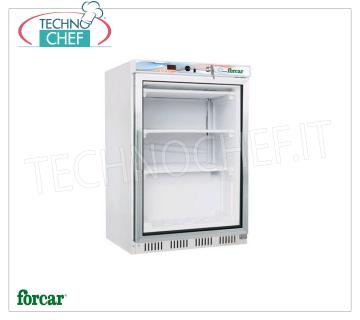 Forcar - Armoire Congélateur-Congélateur STATIQUE, avec TABLETTES GRILLÉES FIXES À ÉVAPORATION 1 Porte, ECO, lt.130, Temp.-18°/ -22°C, Classe D, mod.G-EF200G
