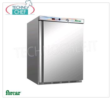 Forcar - Armoire Congélateur-Congélateur, lt.120, Statique avec DESSUS GRILLÉS À ÉVAPORATION FIXE, Temp.-18°/-22°C, Classe A, mod.G-EF200SS Armoire Congélateur STATIQUE Professionnel - Congélateur, 1 porte, avec ÉTAGÈRES GRILLÉES FIXES À ÉVAPORATION, lt.120, Temp.-18°/-22°C, ÉCOLOGIQUE en CLASSE A, GAZ R600A, Statique avec ventilateur interne, V. 230/1, Kw 0,105, Poids 45 Kg, dim.mm.600x585x855