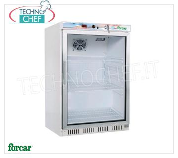 Technochef - VITRINE RÉFRIGÉRATEUR pour BOISSONS, 1 Porte, Statique, Temp.+2°/+8°C, lt.130, Classe B, Mod.G-ER200G Réfrigérateur Professionnel pour Boissons, 1 Porte Vitrée, structure externe en tôle blanche, Statique, température +2°/+8°C, capacité 130 litres, Classe B, éclairage LED, V. 230/1, Kw. 0,105, poids 44 kg, dim.mm.600x585x855h