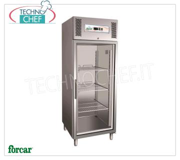 Forcar - RÉFRIGÉRATEUR pour BOISSONS, 1 Porte, Ventilé, Temp.+2°/+8°C, lt.650, Classe B, Mod.G-GN650TNG Réfrigérateur professionnel pour boissons, 1 porte vitrée, ventilé, température de fonctionnement -2°/+8°C, capacité lt.650, Gastro-Norm 2/1, Classe B, V.230/1, Kw.0,315 , Poids 138 Kg , dim.mm.740x830x2010h