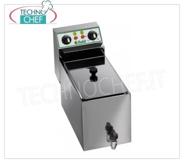 Fimar - FRITEUSE ÉLECTRIQUE avec ROBINET, 1 réservoir de 12 litres, Mod.FR10R FRITEUSE ÉLECTRIQUE DE COMPTOIR, 1 cuve de 12 litres équipée d'un robinet de vidange, V.400/3+N, Kw.6,00, Poids 11,5 Kg, dim.mm.275x530x365h