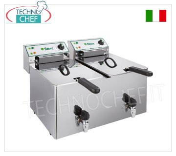 FIMAR - Technochef, Friteuse électrique à poser, 2 cuves de 8+8 litres, Mod.FR88R