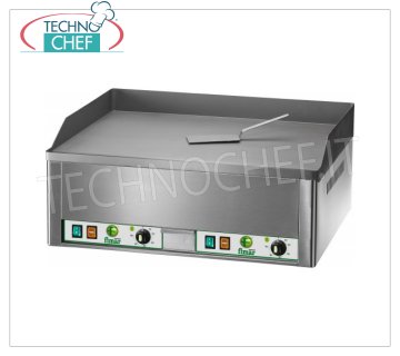 FIMAR - Fry Top de comptoir électrique professionnel, double plaque lisse, Mod.FRY2L PLATEAU DE FRY DE TABLE ÉLECTRIQUE, DOUBLE MODULE à COMMANDES INDÉPENDANTES, PLAQUE EN ACIER SABLÉ LISSE, CONTRÔLE THERMOSTATIQUE de 50 ° à 300 ° C, V 400/3 + N, Kw 6,00, dimensions extérieures. millimètre 665x570x300h
