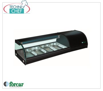 Forcar - Vitrine réfrigérée pour Sushi, capacité 4 bacs GN 1/3 h 40 mm, mod.G-SSS1200