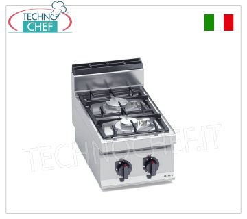 TECHNOCHEF - CUISINIÈRE À GAZ 2 FEUX TOP, Kw.9,5, Mod.G7F2BPW CUISINIÈRE À GAZ 2 FEUX TOP, BERTO'S, ligne MACROS 700, série ECO POWER, puissance thermique Kw.9,5, Poids 21 Kg, dim.mm.400x700x290h