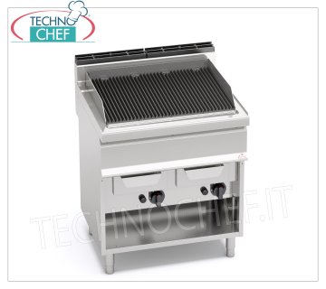 TECHNOCHEF - GRILLE A GAZ VAPEUR, DOUBLE module sur ARMOIRE OUVERTE, Mod.G7WG80M GRILL À GAZ VAPEUR-EAU, BERTOS, Ligne MACROS 700, Série WATER GRILL, DOUBLE module sur ARMOIRE OUVERTE avec ZONE DE CUISSON 700x515 mm, puissance thermique 18,00 kW, poids 85 Kg, dim.800x700x900h mm