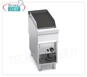 TECHNOCHEF - GRILLE GAZ VAPEUR-EAU, 1 module sur ARMOIRE OUVERTe, Mod.G9WG40M GRILL À GAZ VAPEUR-EAU, BERTOS, ligne MAXIMA 900, série WATER GRILL, 1 module sur ARMOIRE OUVERTE avec ZONE DE CUISSON 350x630 mm, puissance thermique 12,00 kW, poids 60 kg, dim.400x900x900hmm