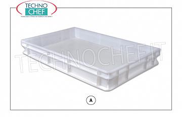 Boîtes / récipient pour pains de pâte à pizza, dim cm 60x40x7h Boîte à pain à pizza empilable, en polyéthylène alimentaire, dim. Mm 600x400x70h