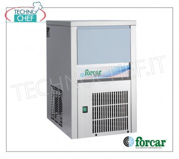 FORCAR - MACHINE À GLAÇONS en CUBES COMPLETS, rendement 30 kg/24 heures, stockage 10 kg, Professionnelle