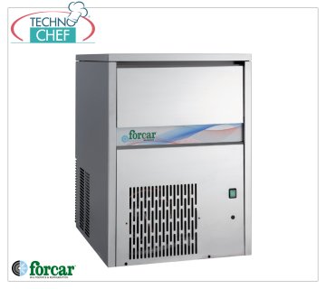 FORCAR - MACHINE À GLAÇONS en CUBES COMPLETS, rendement 100 Kg/24 heures, STOCKAGE 60 kg, Professionnelle