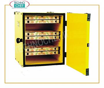 Boîte à pizza isotherme Boîte à pizza avec guides en carton, isolée thermiquement, capacité 12 cartons de 330 mm, dim. 410x410x520h mm