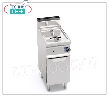 FRITEUSE À GAZ 1 Réservoir de 10 litres sur CABINET, Brûleurs dans le réservoir, Commandes mécaniques, mod.GL10M FRITEUSE À GAZ 1 réservoir de 10 litres sur CABINET, ligne MACROS 700, brûleurs avec tuyaux dans le réservoir, commandes mécaniques, puissance thermique 6,9 Kw, poids 39 Kg, dim.mm.400x700x900h