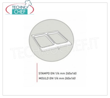 TECHNOCHEF - Moule en aluminium anticoradal, Mod.GN1 / 4 Moule en aluminium anticoradal pour Mod.SEAL400 avec 2 empreintes pour plateaux Gastro-norm 1/4, 265x162 mm